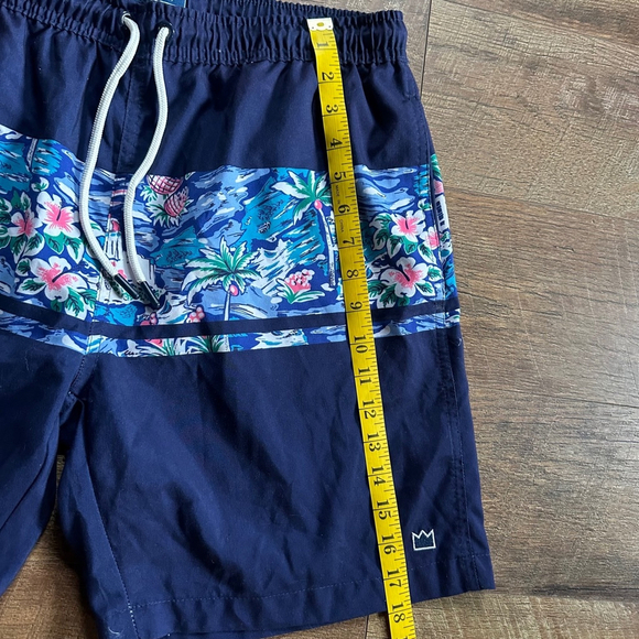 Men's Crown & Ivy Swim Trunks Shorts M Blue Floral - Picture 5 of 7